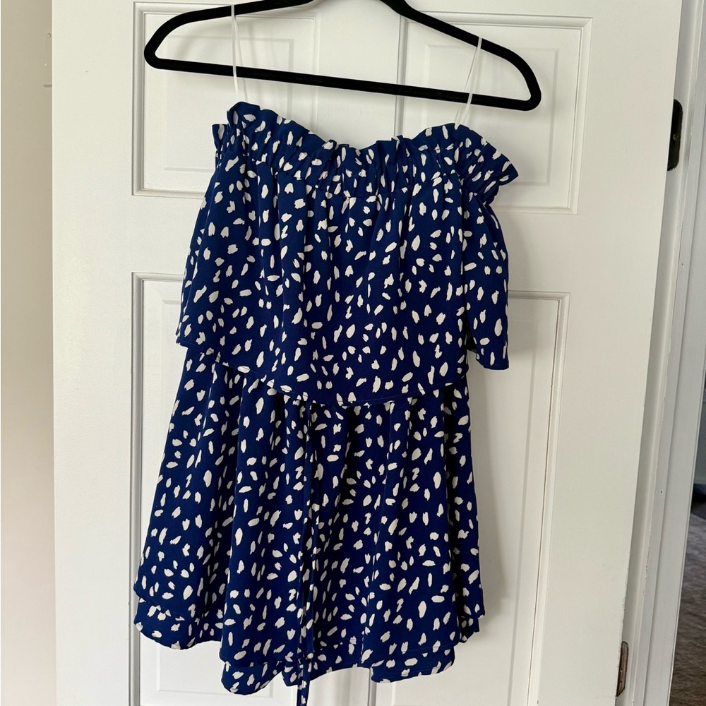 Stylish Blue and White romper